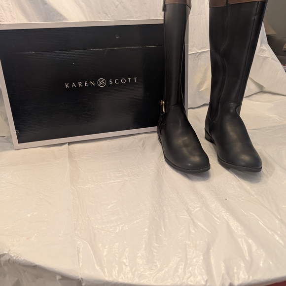 Karen Scott Black Riding Boots - Picture 2 of 3